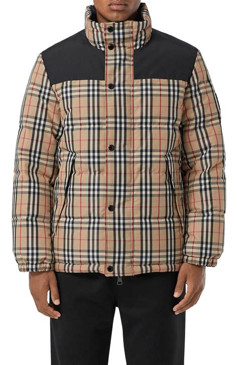 burberry reversable|Burberry check puffer jacket.